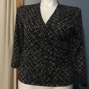 Valerie Stevens Blouse Black & White Size M